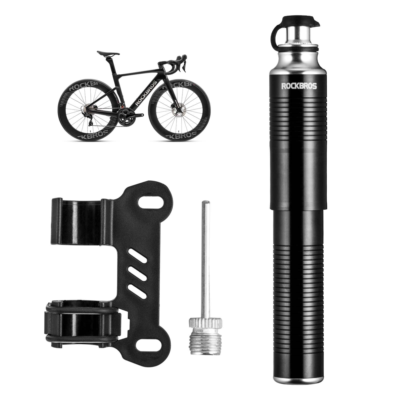 ROCKBROS Luftpumpe Handpumpe Schrader & Presta Ventile aus Aluminium - Fahrrad Luftpumpen ROCKBROS - EU - NooMii