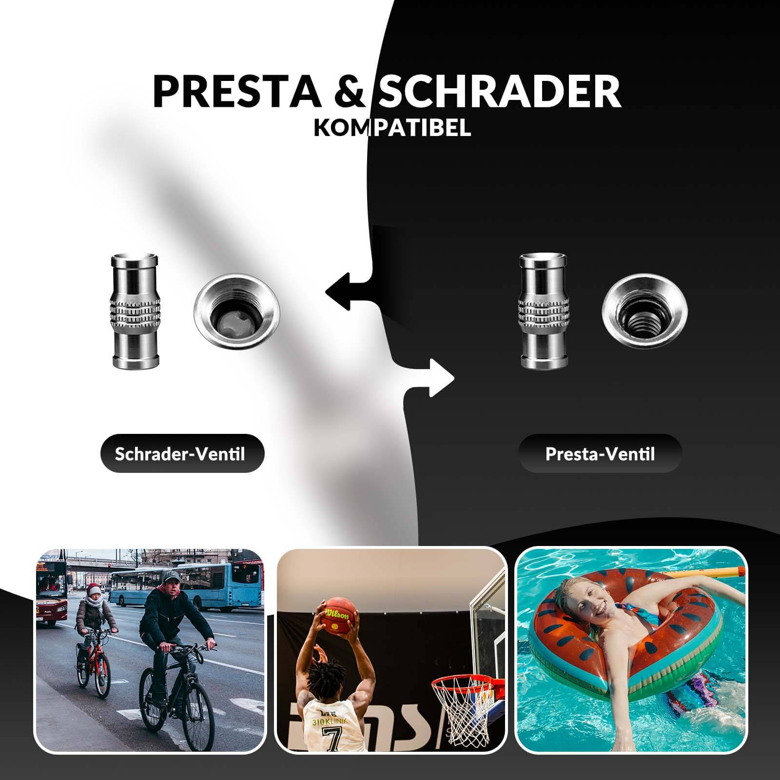 ROCKBROS Luftpumpe Handpumpe Schrader & Presta Ventile aus Aluminium - Fahrrad Luftpumpen ROCKBROS - EU - NooMii