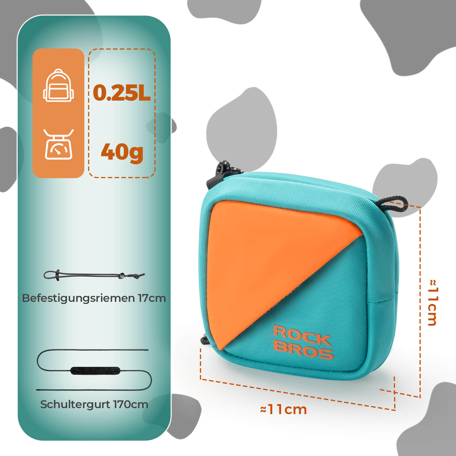 ROCKBROS Mini Fahrrad Satteltasche Fahrradtasche Geldbörse mit Gurt 0,25L - Fahrradtaschen ROCKBROS - EU - NooMii