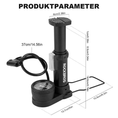 ROCKBROS Mini Fußpumpen Luftpumpe mit Manometer - Fahrrad Luftpumpen ROCKBROS - EU - NooMii