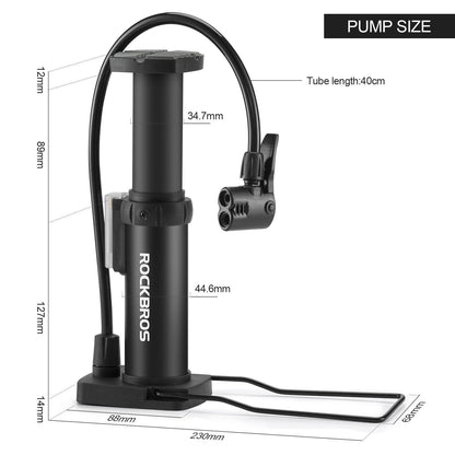 ROCKBROS Mini Tragbare Luftpumpe Fußpumpen für alle Ventile SV/AV - Fahrrad Luftpumpen ROCKBROS - EU - NooMii