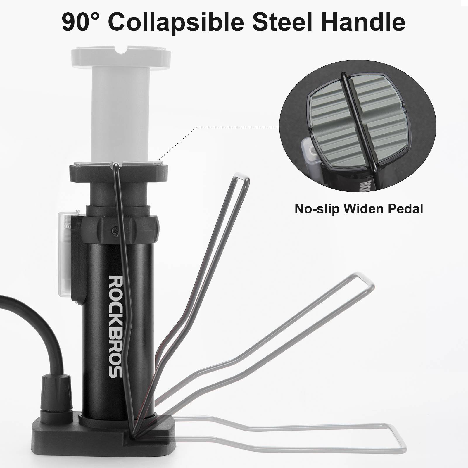 ROCKBROS Mini Tragbare Luftpumpe Fußpumpen für alle Ventile SV/AV - Fahrrad Luftpumpen ROCKBROS - EU - NooMii