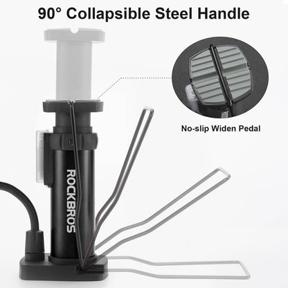 ROCKBROS Mini Tragbare Luftpumpe Fußpumpen für alle Ventile SV/AV - Fahrrad Luftpumpen ROCKBROS - EU - NooMii