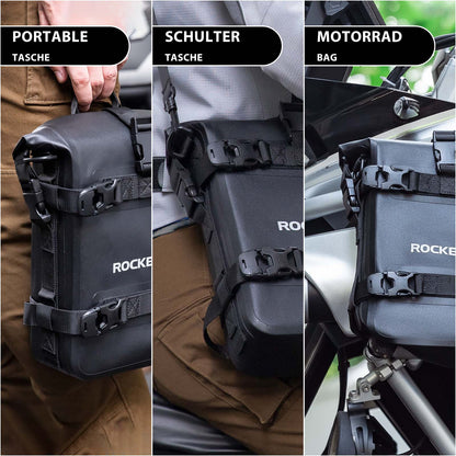 ROCKBROS Motorrad Seitentasche wasserdicht Gepäckträgertasche 5L Schwarz - Motorradtaschen ROCKBROS - EU - NooMii