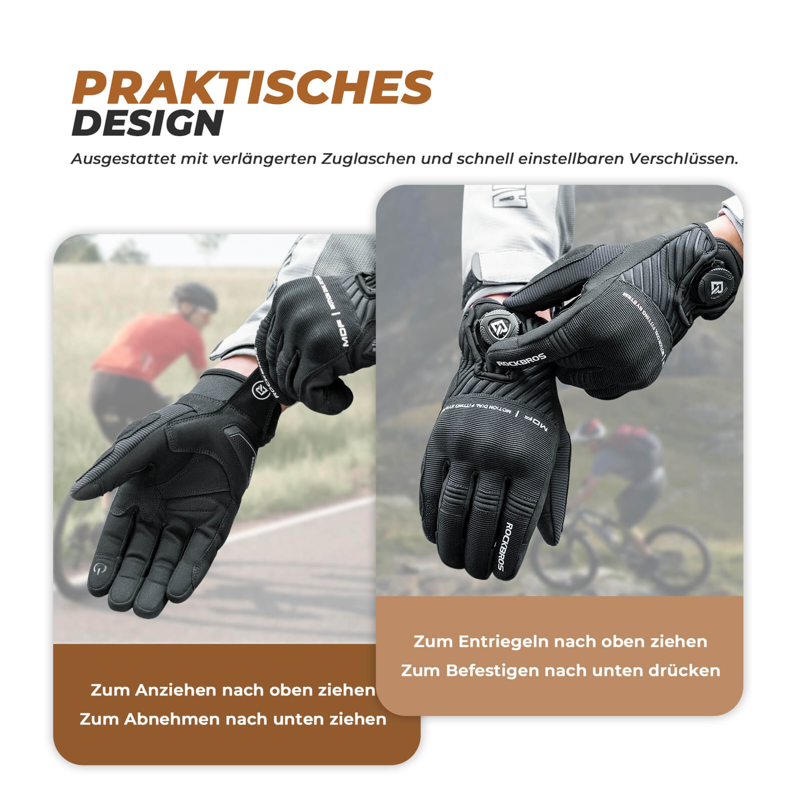 ROCKBROS Motorradhandschuhe Atmungsaktiv Handschuhe Touchscreen - Fahrradhandschuhe ROCKBROS - EU - NooMii
