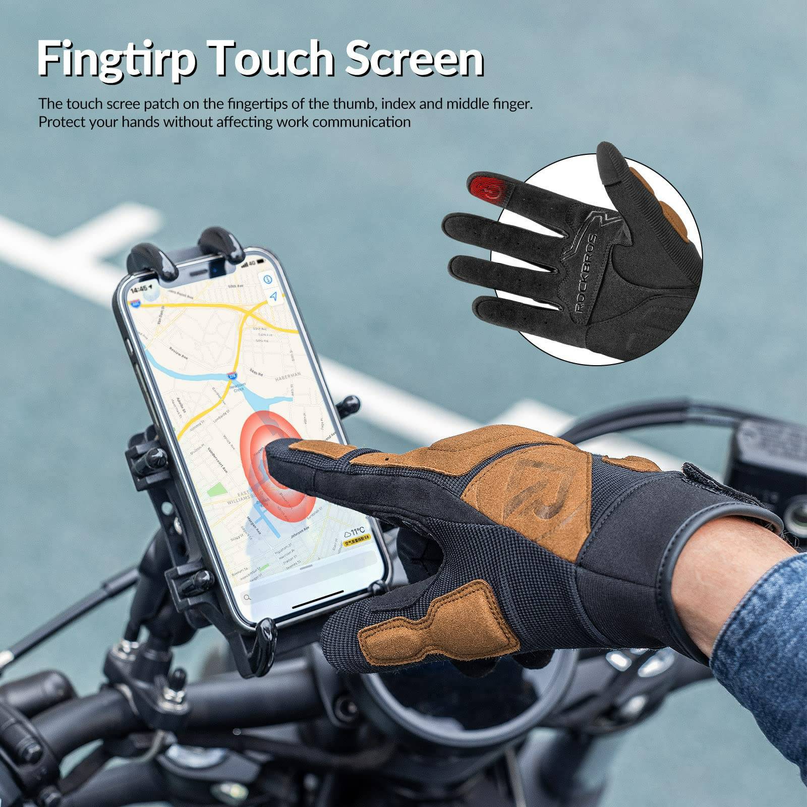 ROCKBROS Motorradhandschuhe Winddichte Touchscreen Herren Handschuhe - Fahrradhandschuhe ROCKBROS - EU - NooMii
