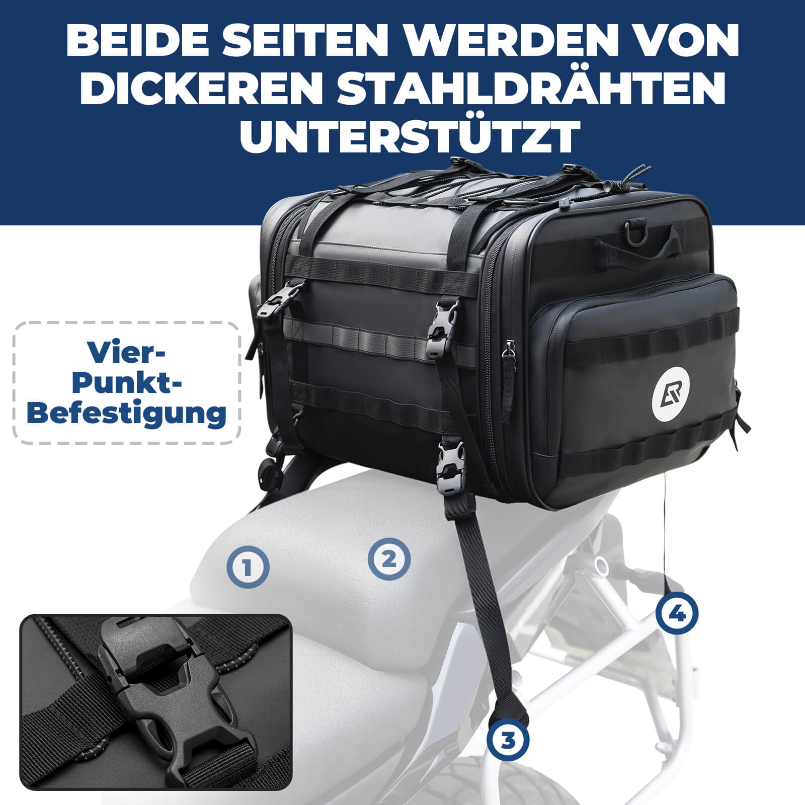 ROCKBROS Motorradtasche mit Regenshutz Gepäcktasche Reisetasche Faltbar 43 - 50L - Motorradtaschen ROCKBROS - EU - NooMii