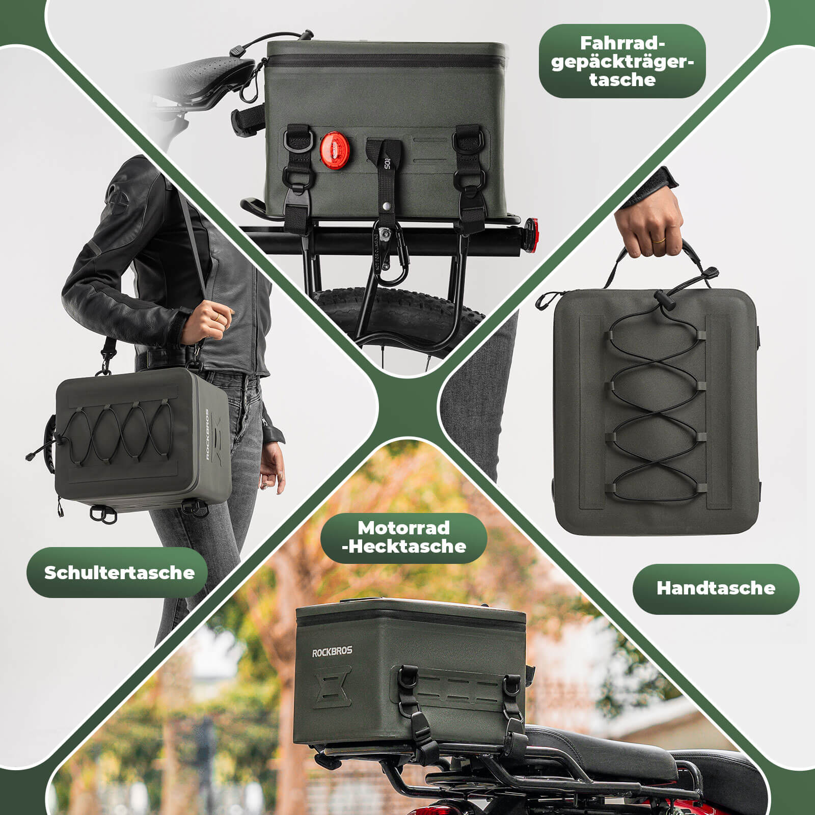 ROCKBROS Motorradtasche Wasserdicht Gepäckträgertasche Hecktasche 13L - Motorradtaschen ROCKBROS - EU - NooMii