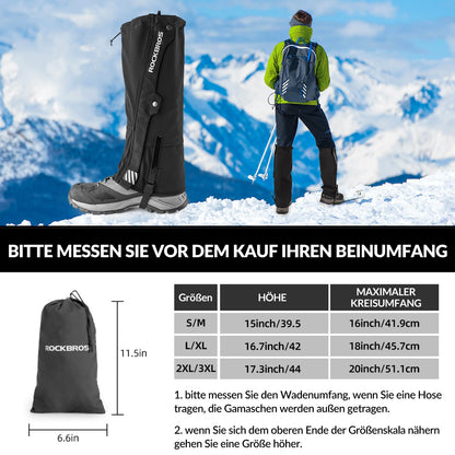 ROCKBROS Outdoor Gamaschen wasserdichte Schnee Gaiter für Herren Damen - Fahrrad Überschuhe ROCKBROS - EU - NooMii