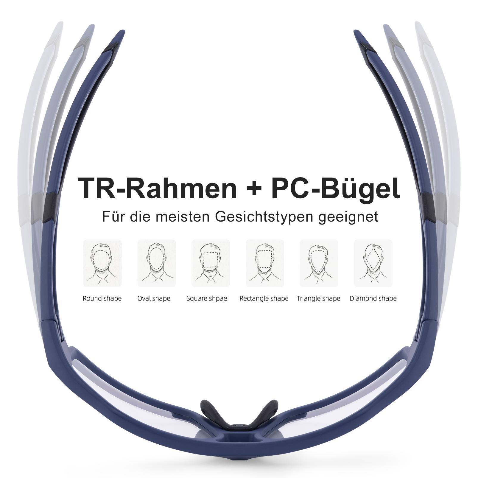 ROCKBROS Photochrome Sonnenbrille für Outdoor - Aktivitäten Unisex - Fahrradbrille ROCKBROS - EU - NooMii