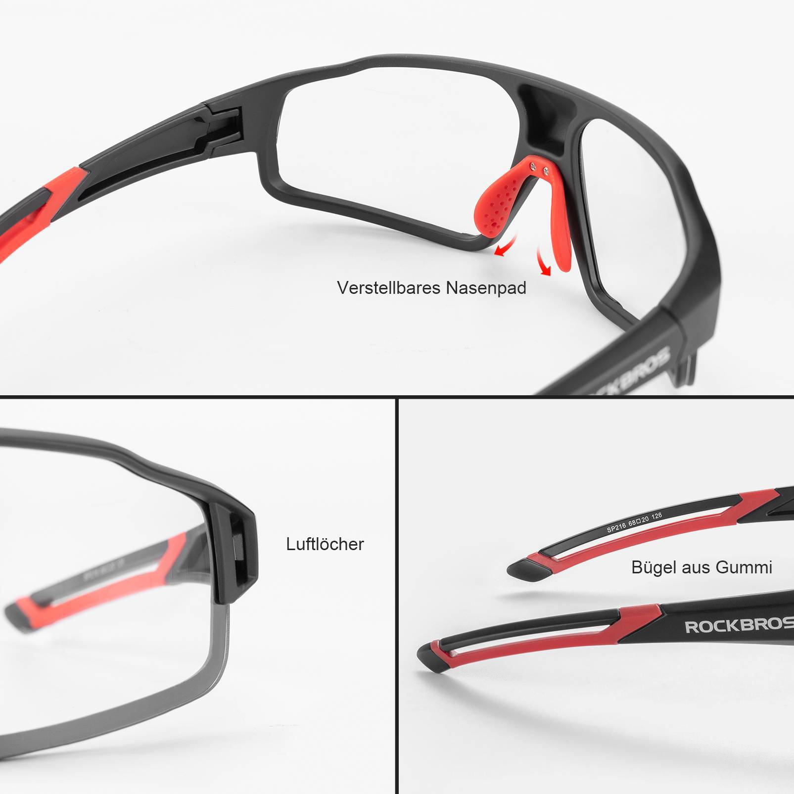 ROCKBROS Photochrome Sonnenbrille für Outdoor - Aktivitäten Unisex - Fahrradbrille ROCKBROS - EU - NooMii