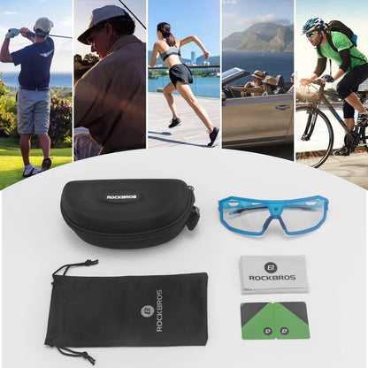 ROCKBROS Photochrome Sonnenbrille UV400 - Schutz Fahrradbrille Unisex Blau - Fahrradbrille ROCKBROS - EU - NooMii