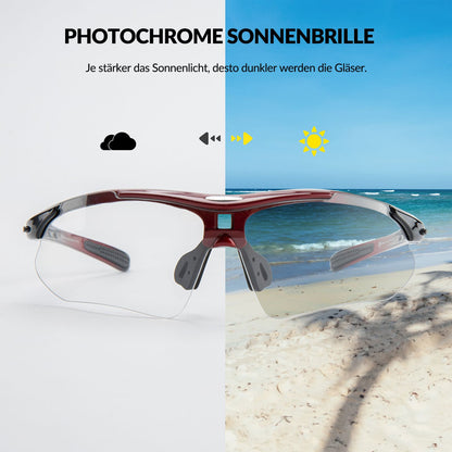 ROCKBROS Photochromic Sportbrillen Mit Austauschbarem Elastischem Stirnband - Fahrradbrille ROCKBROS - EU - NooMii