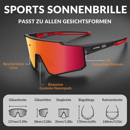 ROCKBROS Polarisiert Fahrradbrille Sport Sonnenbrille für Outdoorsport - Fahrradbrille ROCKBROS - EU - NooMii