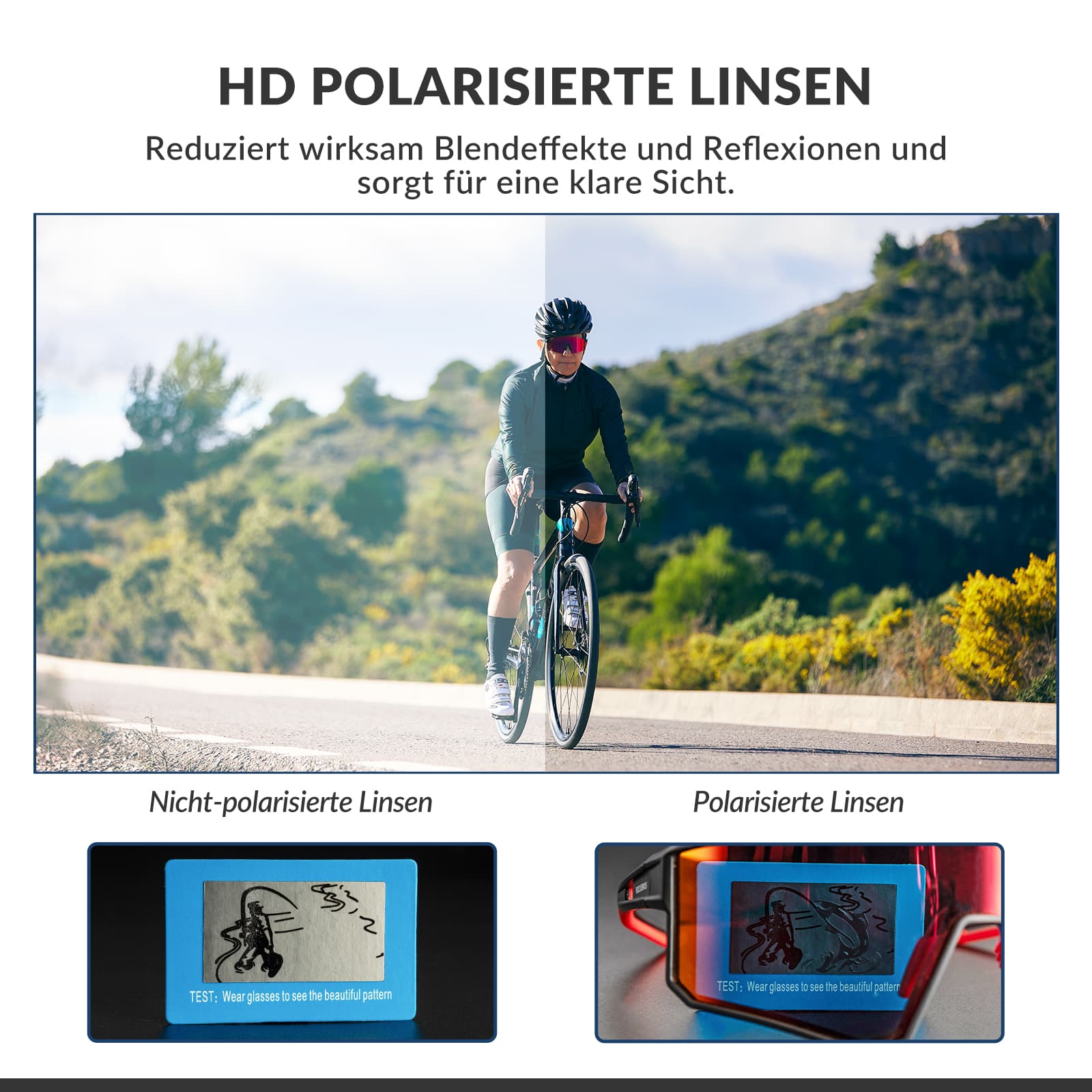 ROCKBROS Polarisiert Fahrradbrille Sport Sonnenbrille für Outdoorsport - Fahrradbrille ROCKBROS - EU - NooMii