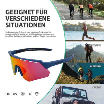 ROCKBROS Polarisierte Fahrradbrille mit 4 Wechselgläser - Fahrradbrille ROCKBROS - EU - NooMii