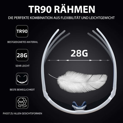 ROCKBROS Polarisierte Fahrradbrille mit 4 Wechselgläser - Fahrradbrille ROCKBROS - EU - NooMii