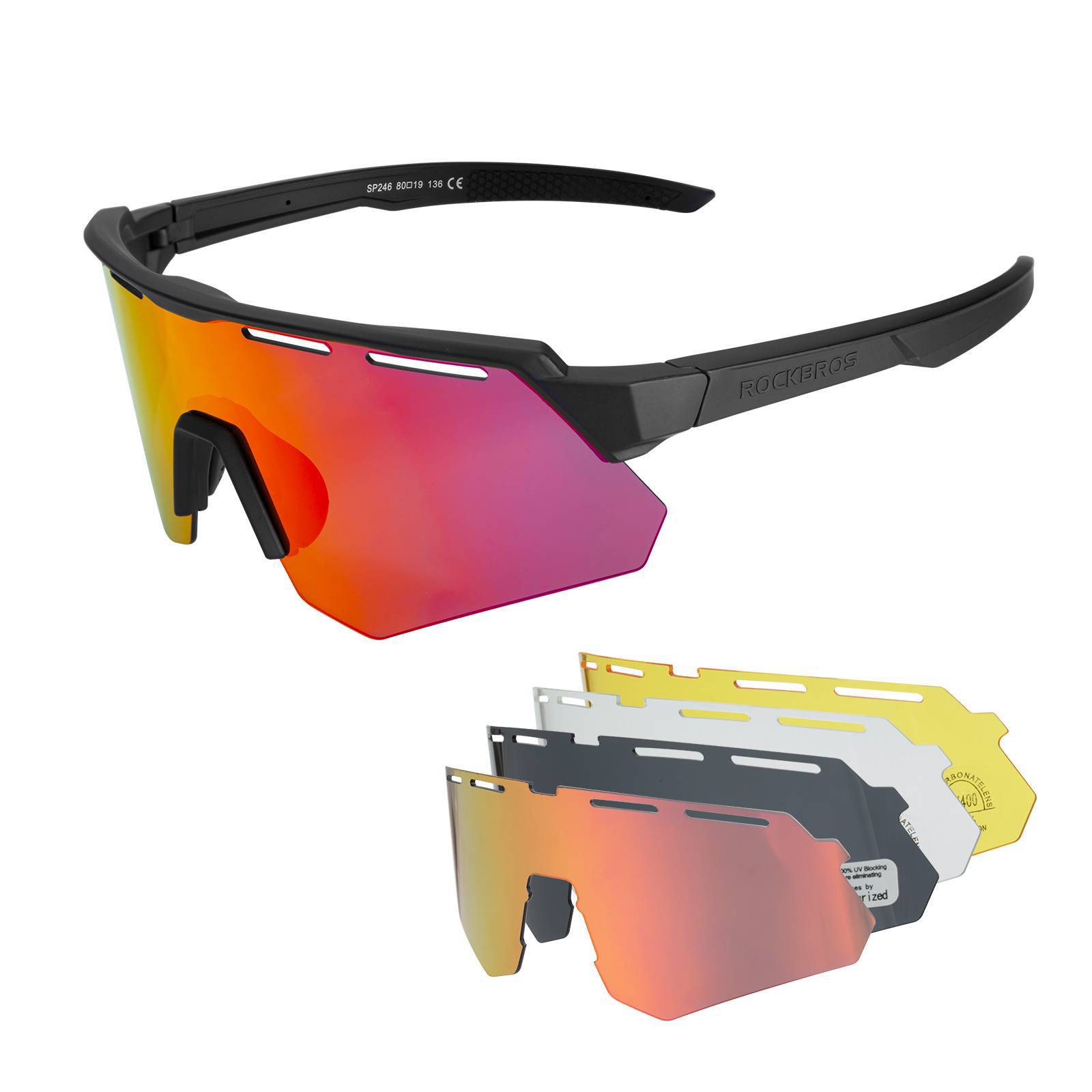 ROCKBROS Polarisierte Fahrradbrille mit 4 Wechselgläser - Fahrradbrille ROCKBROS - EU - NooMii