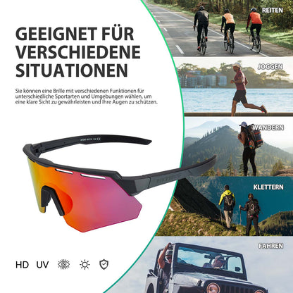 ROCKBROS Polarisierte Fahrradbrille mit 4 Wechselgläser - Fahrradbrille ROCKBROS - EU - NooMii