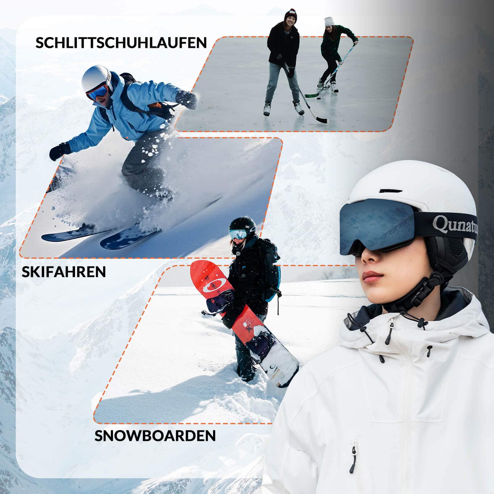 ROCKBROS - Qunature Skihelm mit Ohrenschützern Schneehelm Winter für Skifahren - Skihelm ROCKBROS - EU - NooMii