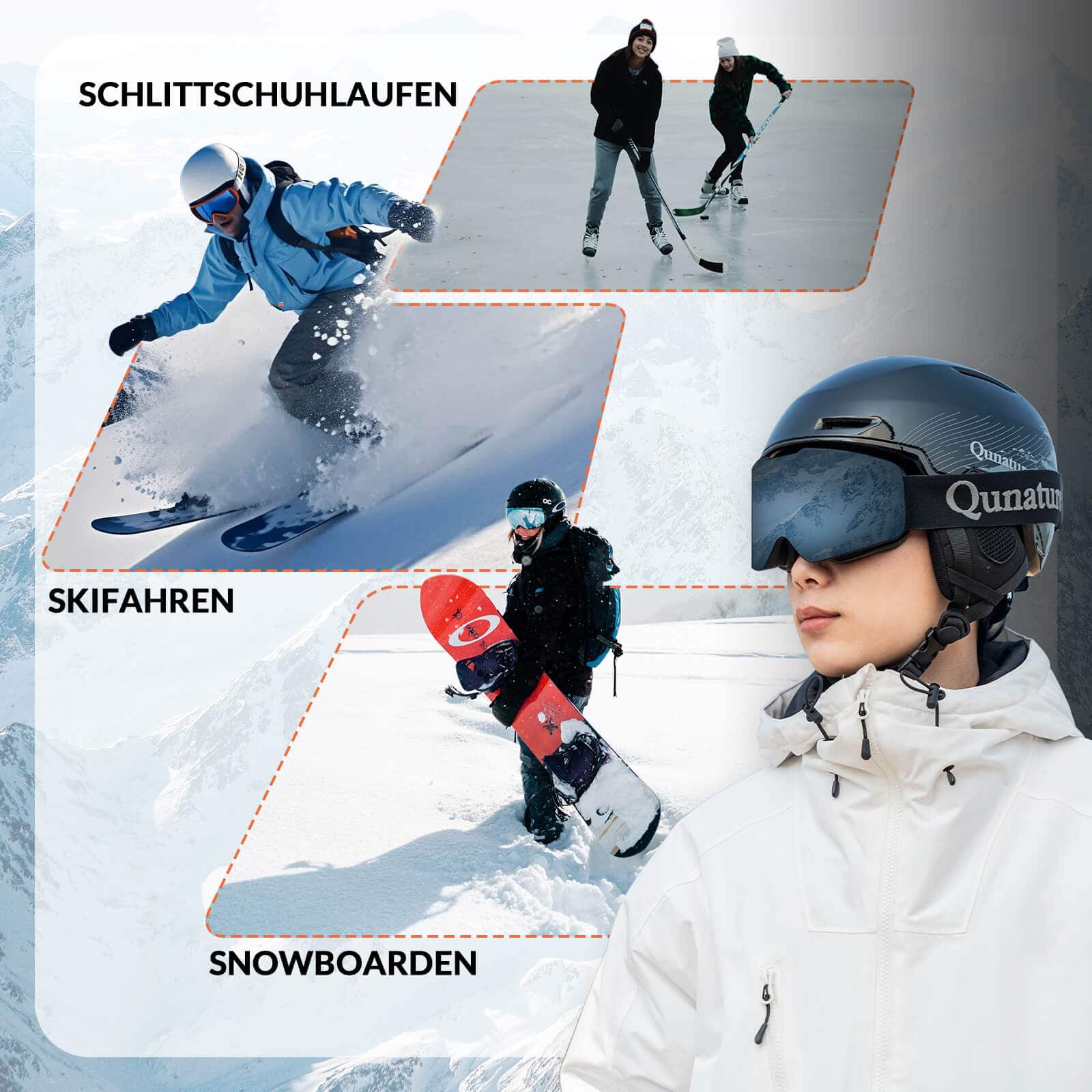 ROCKBROS - Qunature Skihelm mit Ohrenschützern Schneehelm Winter für Skifahren - Skihelm ROCKBROS - EU - NooMii
