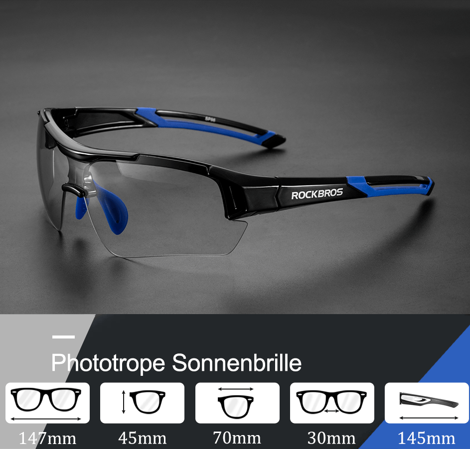 ROCKBROS Radbrille Sonnenbrille Halbrahmen Photochromatische Brille - Fahrradbrille ROCKBROS - EU - NooMii