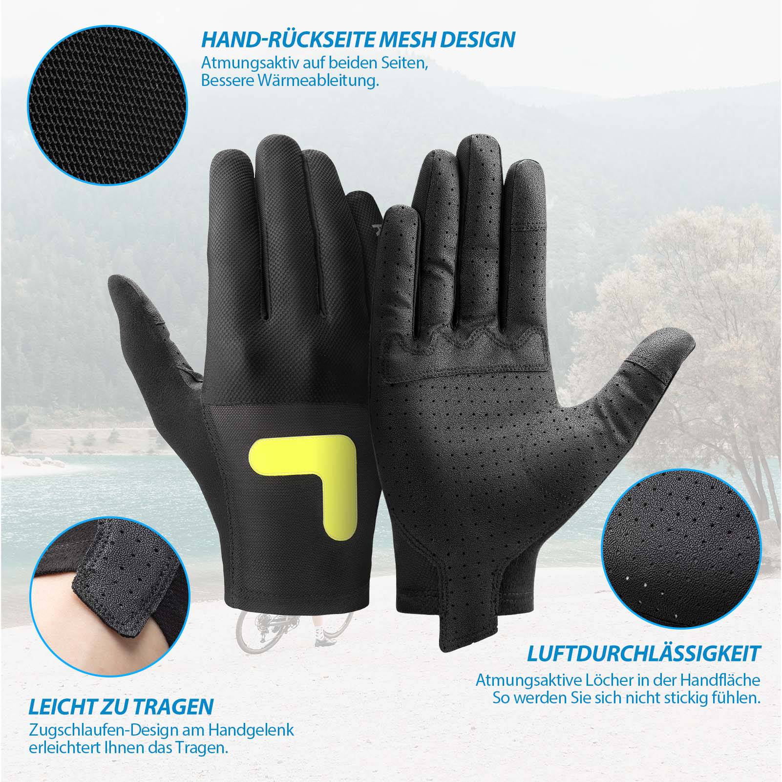 ROCKBROS Radhandschuhe MTB Frühling Herbst Atmungsaktiv Touchscreen Unisex - Fahrradhandschuhe ROCKBROS - EU - NooMii