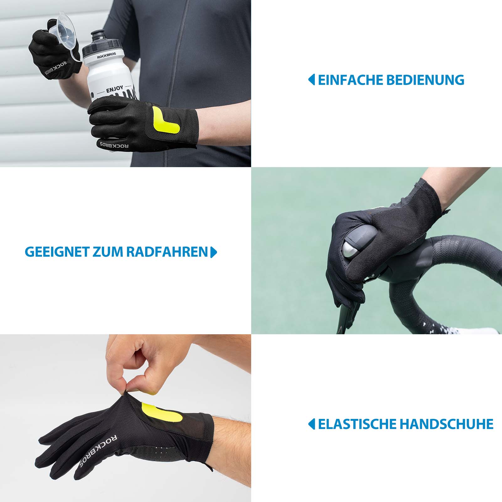 ROCKBROS Radhandschuhe MTB Frühling Herbst Atmungsaktiv Touchscreen Unisex - Fahrradhandschuhe ROCKBROS - EU - NooMii