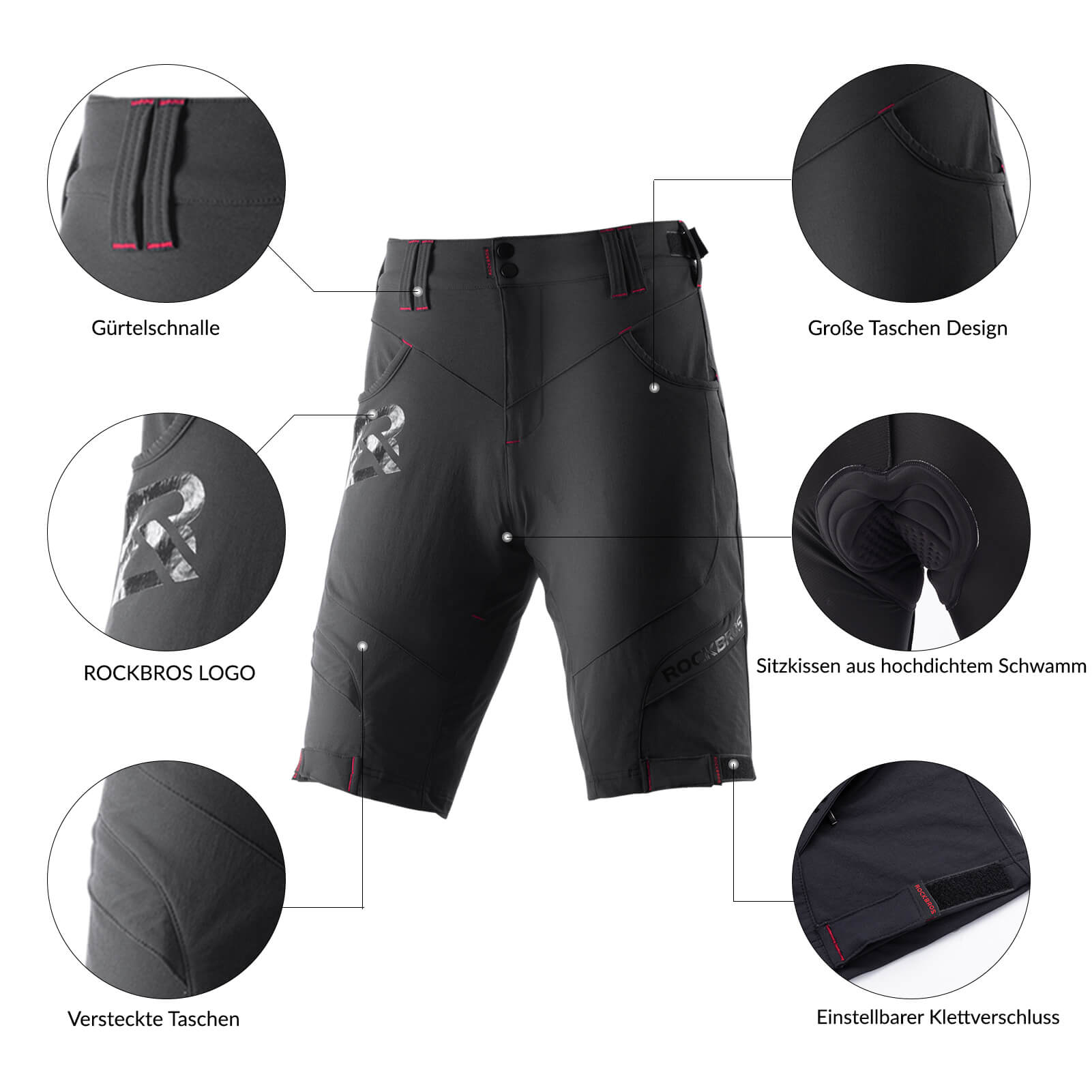 ROCKBROS Radhose Herren Kurz atmungsaktiv Anti - Stoß Fahrradhose - Fahrradhose ROCKBROS - EU - NooMii