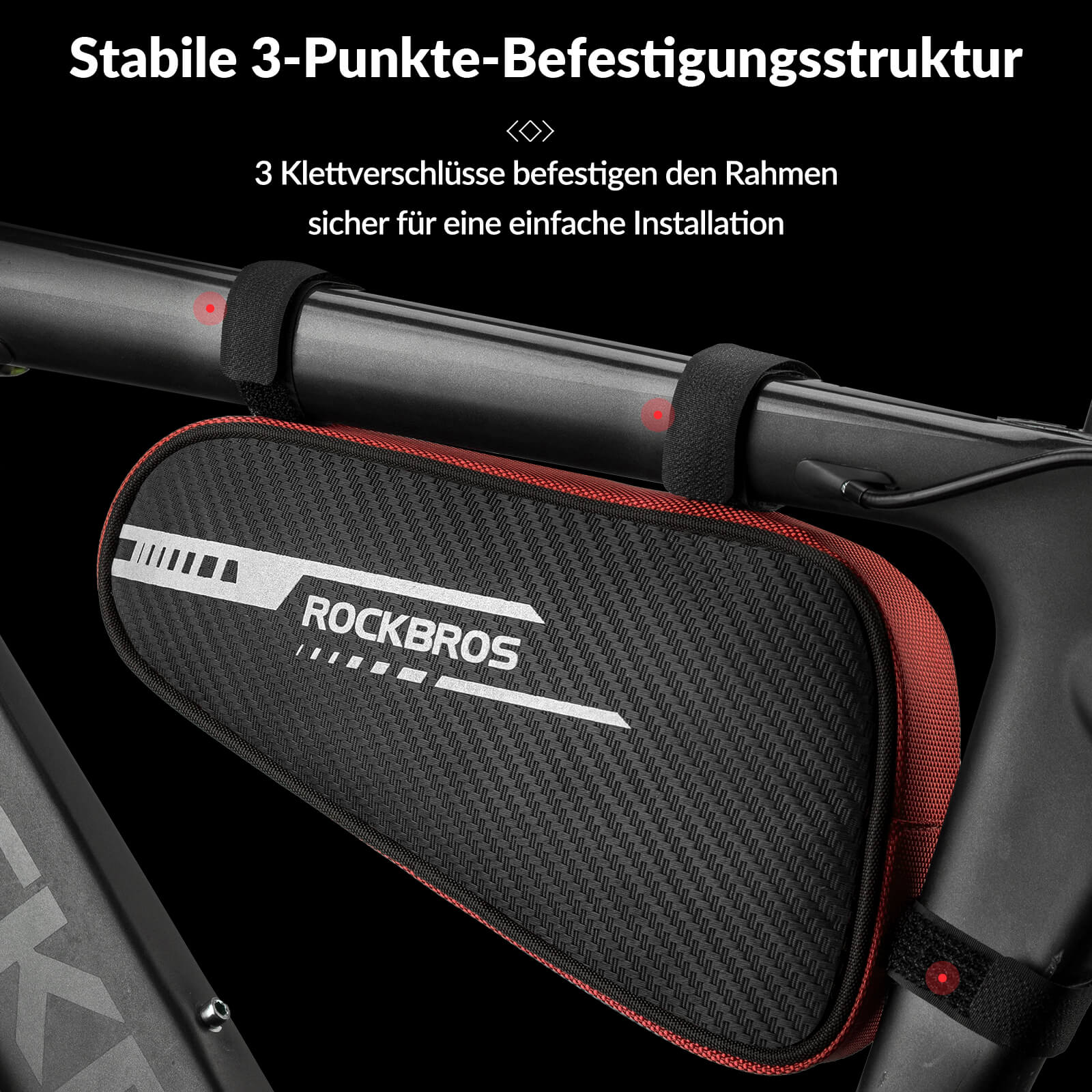 ROCKBROS Rahmentasche wasserdicht Dreieckstasche für MTB & Rennräder 1,2L - Fahrradtaschen ROCKBROS - EU - NooMii