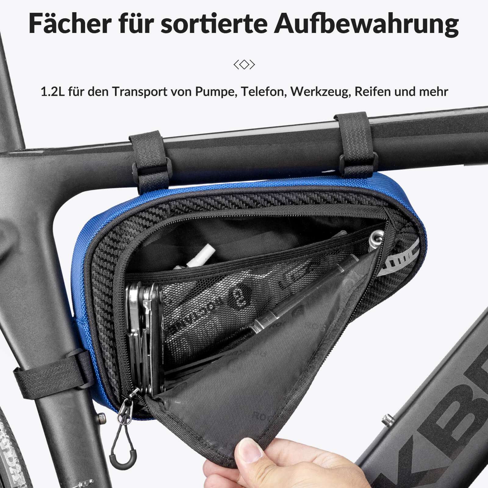 ROCKBROS Rahmentasche wasserdicht Dreieckstasche für MTB & Rennräder 1,2L - Fahrradtaschen ROCKBROS - EU - NooMii
