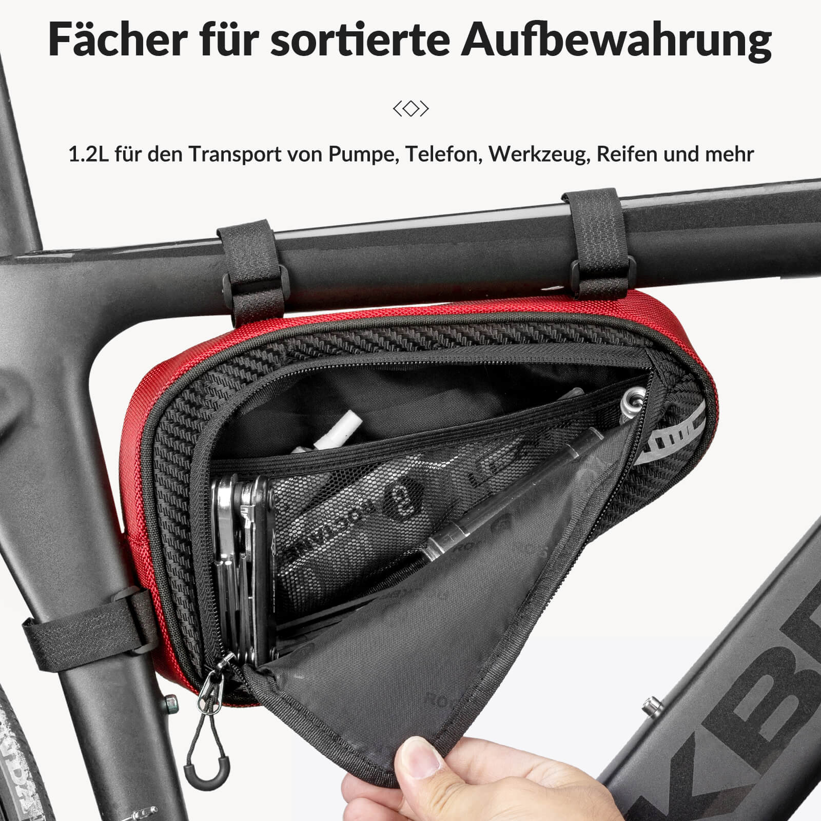 ROCKBROS Rahmentasche wasserdicht Dreieckstasche für MTB & Rennräder 1,2L - Fahrradtaschen ROCKBROS - EU - NooMii