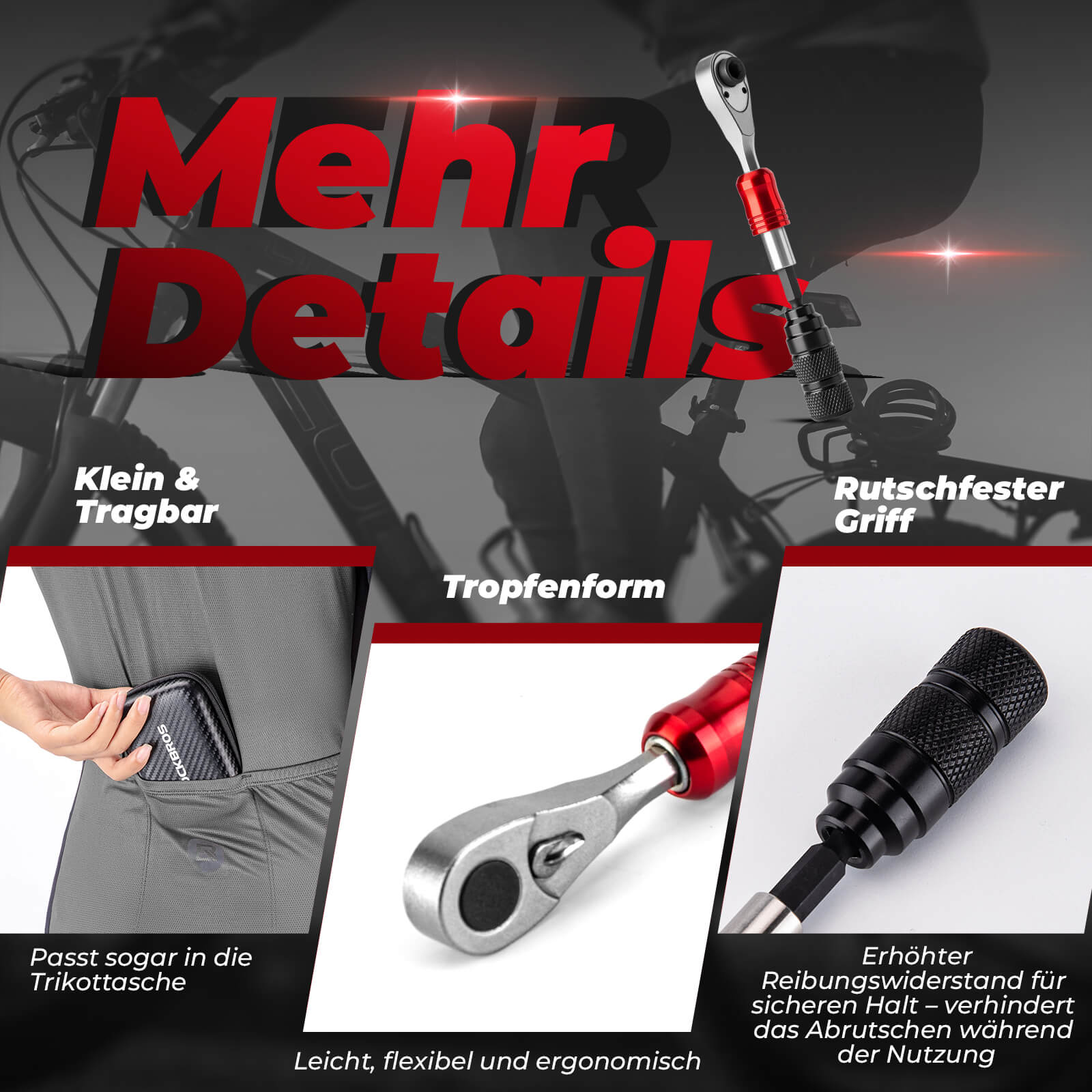 ROCKBROS Ratschenschlüssel Set 1/4 Zoll Mini Reparatur Werkzeug - Werkzeuge ROCKBROS - EU - NooMii