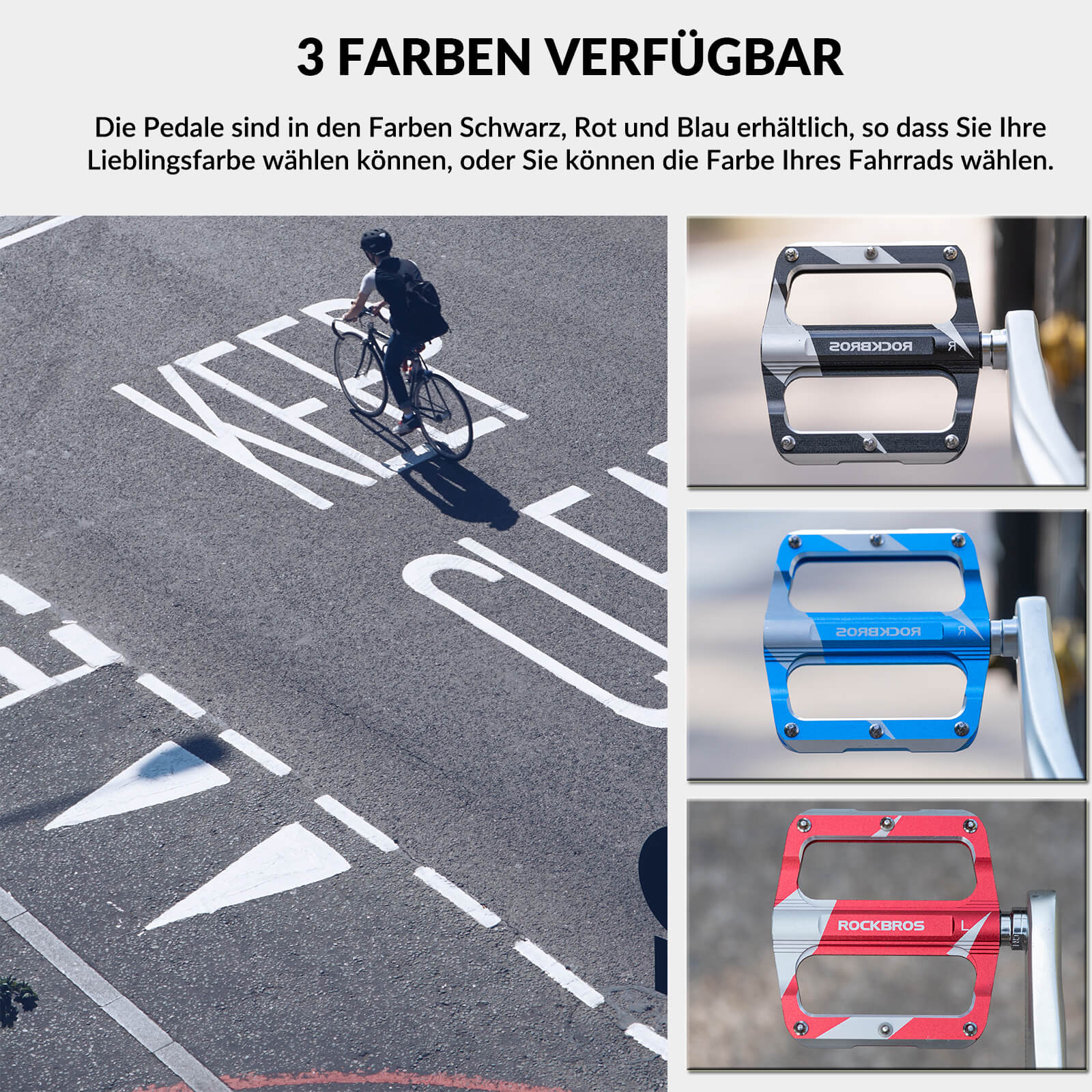 ROCKBROS Rennrad Pedale Alu Sealed Bearing 9/16 Zoll 3 Farbe - Fahrradpedale ROCKBROS - EU - NooMii