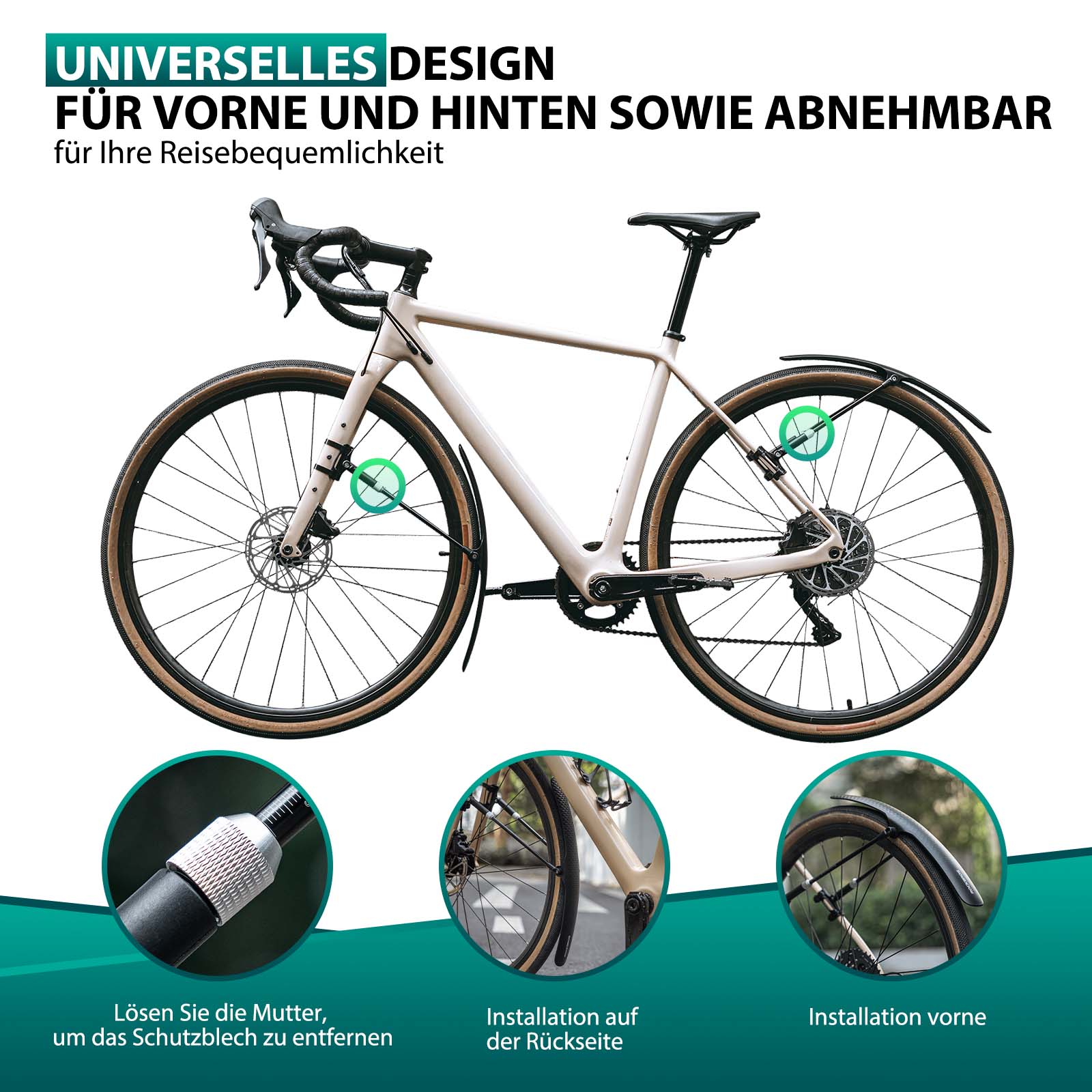 ROCKBROS Rennrad Schutzblech Set für 27,5 Zoll Fahrräder Quick - Release - Fahrrad Schutzblech ROCKBROS - EU - NooMii