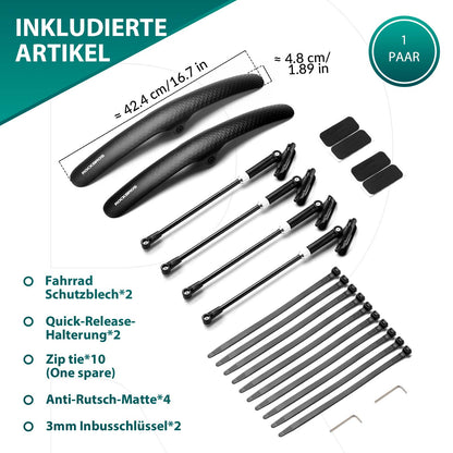 ROCKBROS Rennrad Schutzblech Set für 27,5 Zoll Fahrräder Quick - Release - Fahrrad Schutzblech ROCKBROS - EU - NooMii