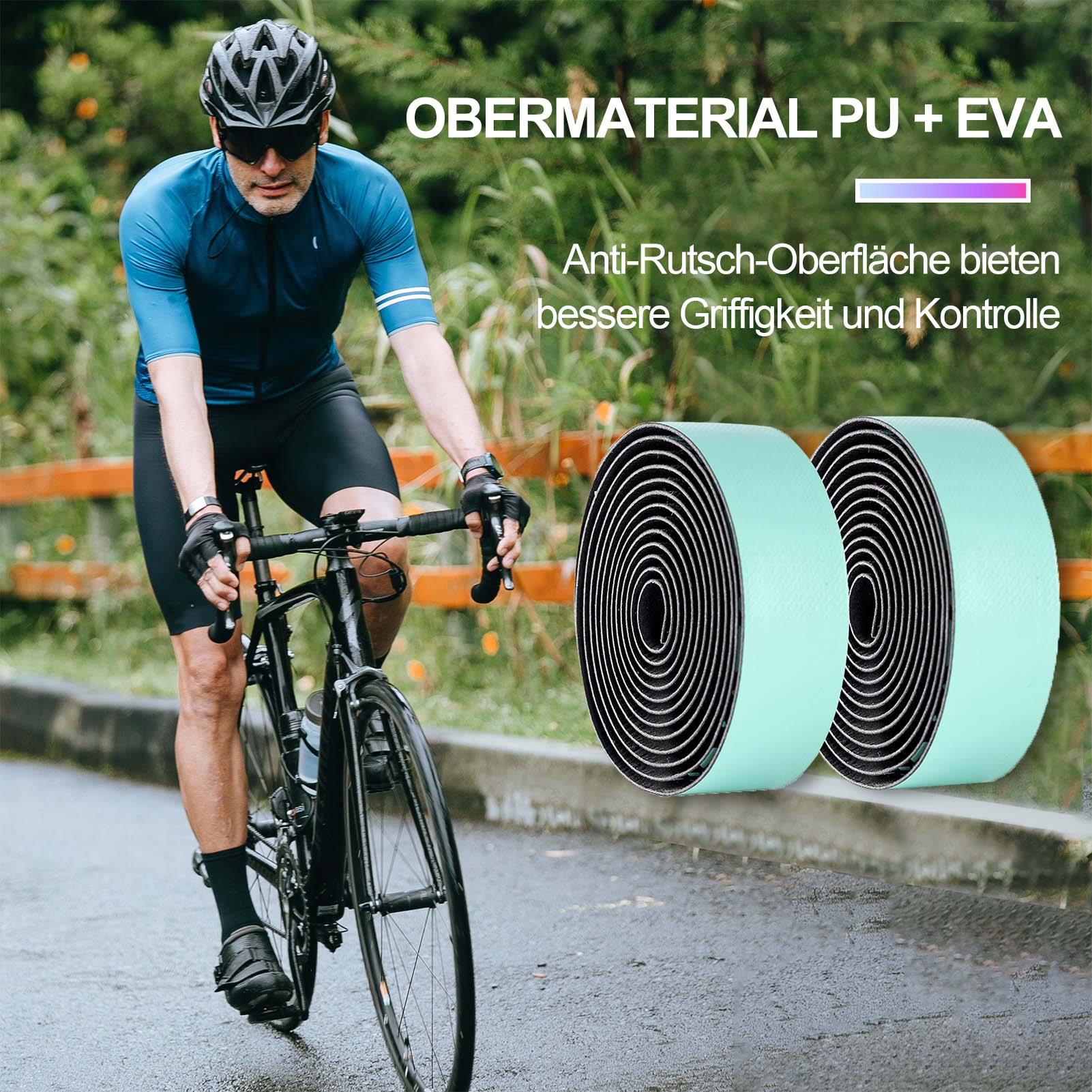 ROCKBROS rutschfest Fahrrad Lenkerband für MTB Rennrad 2 Rollen - Lenkerband ROCKBROS - EU - NooMii