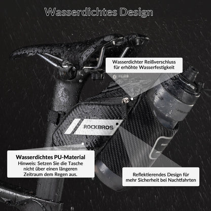 ROCKBROS Satteltasche Fahrradsitz Tasche mit Flaschenhalter Schwarz 1L - Fahrradtaschen ROCKBROS - EU - NooMii