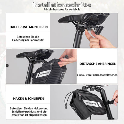 ROCKBROS Satteltasche Fahrradsitz Tasche mit Flaschenhalter Schwarz 1L - Fahrradtaschen ROCKBROS - EU - NooMii