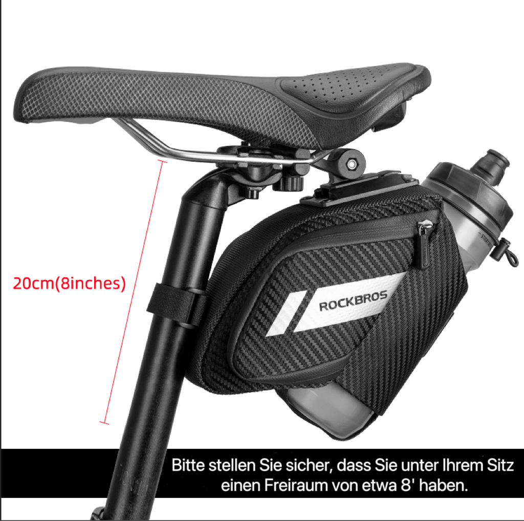 ROCKBROS Satteltasche Fahrradsitz Tasche mit Flaschenhalter Schwarz 1L - Fahrradtaschen ROCKBROS - EU - NooMii