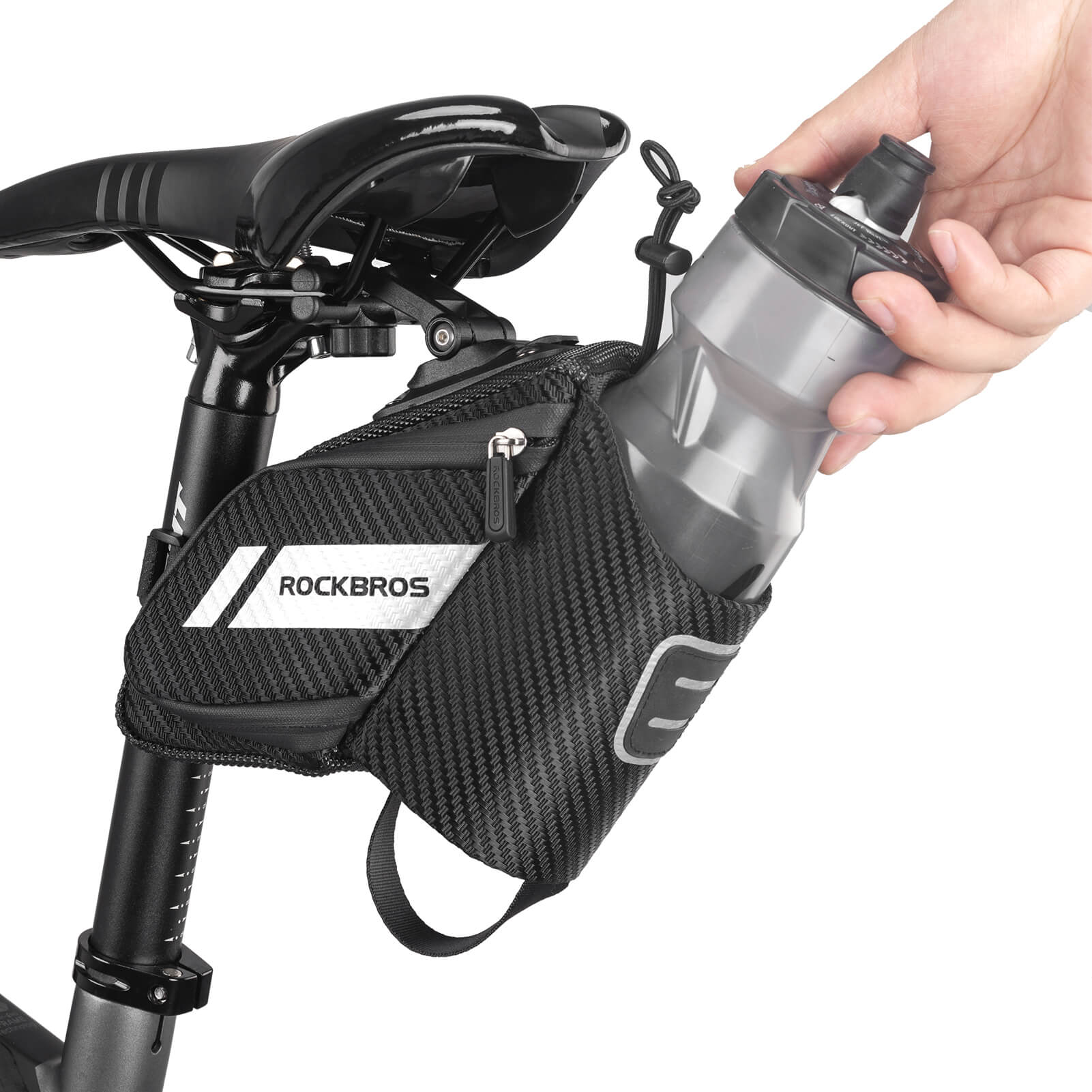 ROCKBROS Satteltasche Fahrradsitz Tasche mit Flaschenhalter Schwarz 1L - Fahrradtaschen ROCKBROS - EU - NooMii