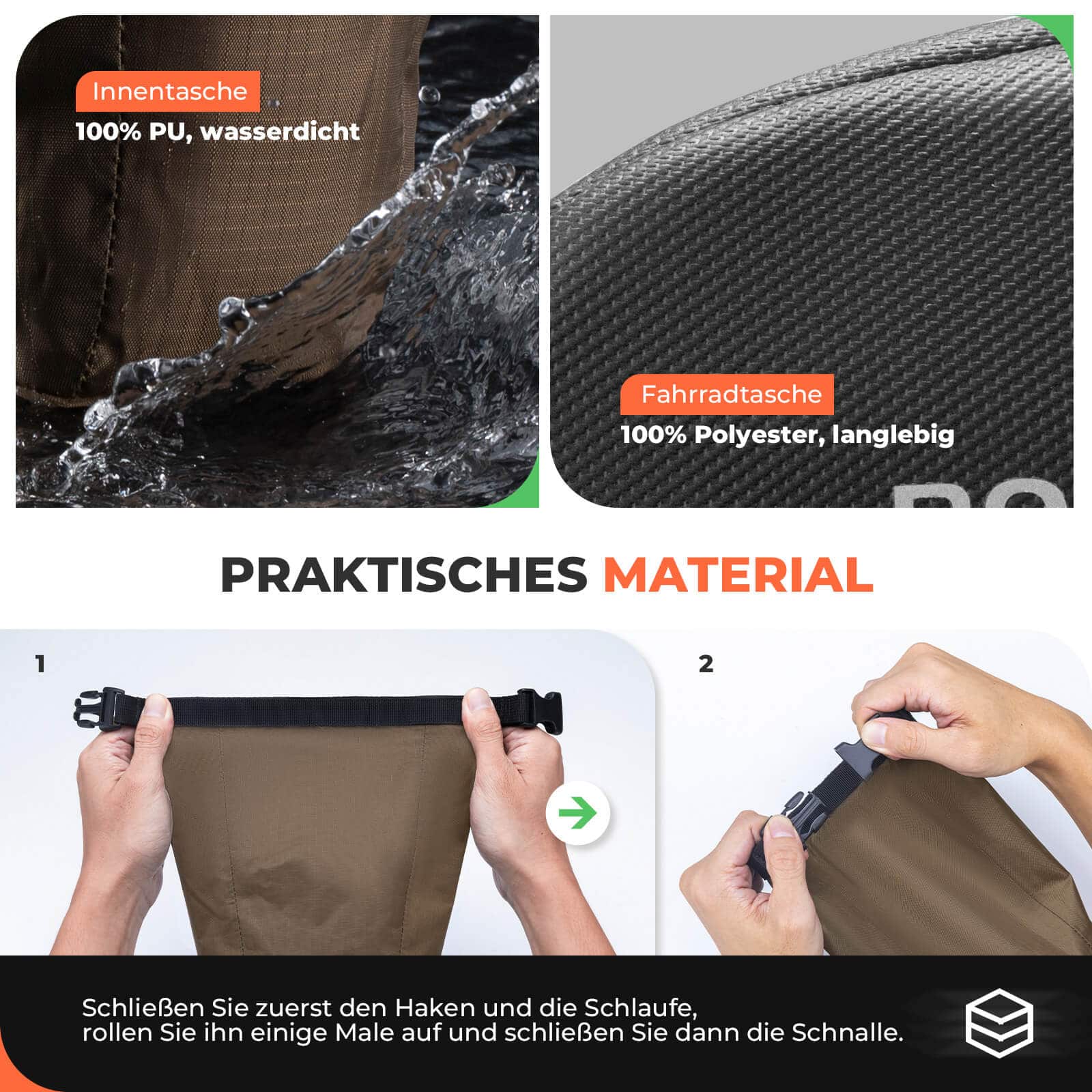 ROCKBROS Satteltasche Wasserdichte Fahrradtasche Erweiterbar mit Innentasche - Fahrradtaschen ROCKBROS - EU - NooMii