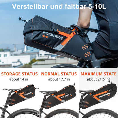 ROCKBROS Satteltasche wasserdichte Fahrradtasche für MTB Rennrad10L - Fahrradtaschen ROCKBROS - EU - NooMii