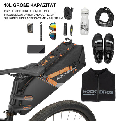 ROCKBROS Satteltasche wasserdichte Fahrradtasche für MTB Rennrad10L - Fahrradtaschen ROCKBROS - EU - NooMii