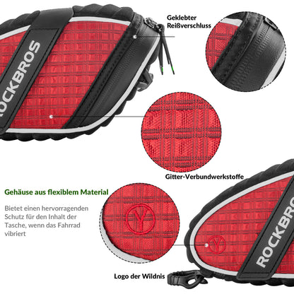 ROCKBROS Satteltaschen Fahrradsitz Taschen mit Rücklichthalter 1L - Fahrradtaschen ROCKBROS - EU - NooMii