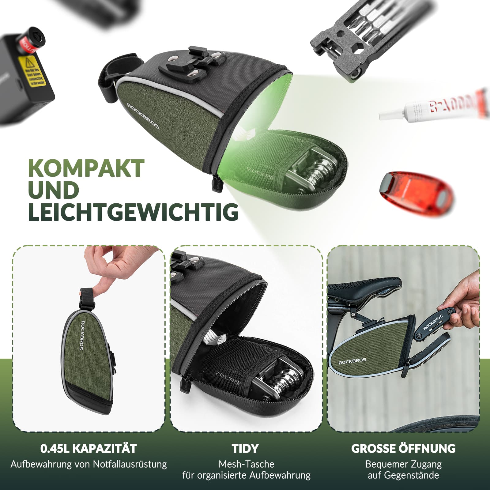 ROCKBROS Satteltaschen Wasserabweisend Werkzeugtasche 2024 neuer Stil - Fahrradtaschen ROCKBROS - EU - NooMii