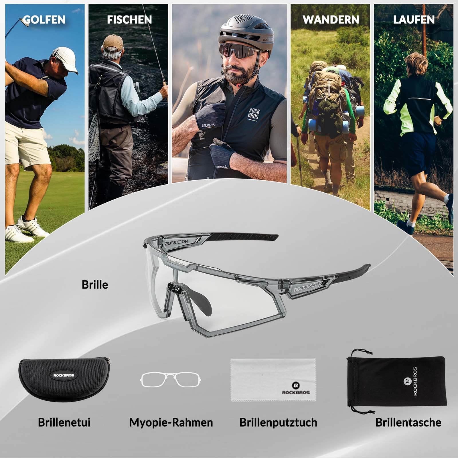 ROCKBROS Sonnenbrille Fahrradbrille Selbsttönend Outdoor UV400 Schutz - Fahrradbrille ROCKBROS - EU - NooMii