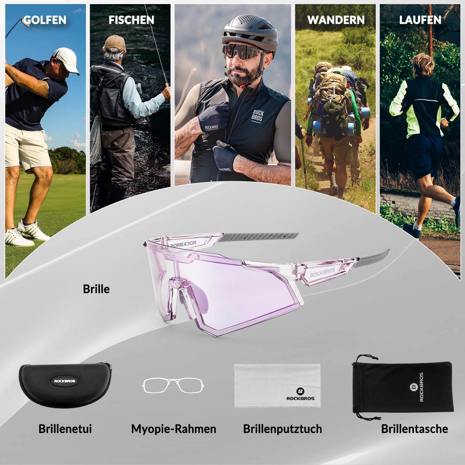 ROCKBROS Sonnenbrille Fahrradbrille Selbsttönend Outdoor UV400 Schutz - Fahrradbrille ROCKBROS - EU - NooMii