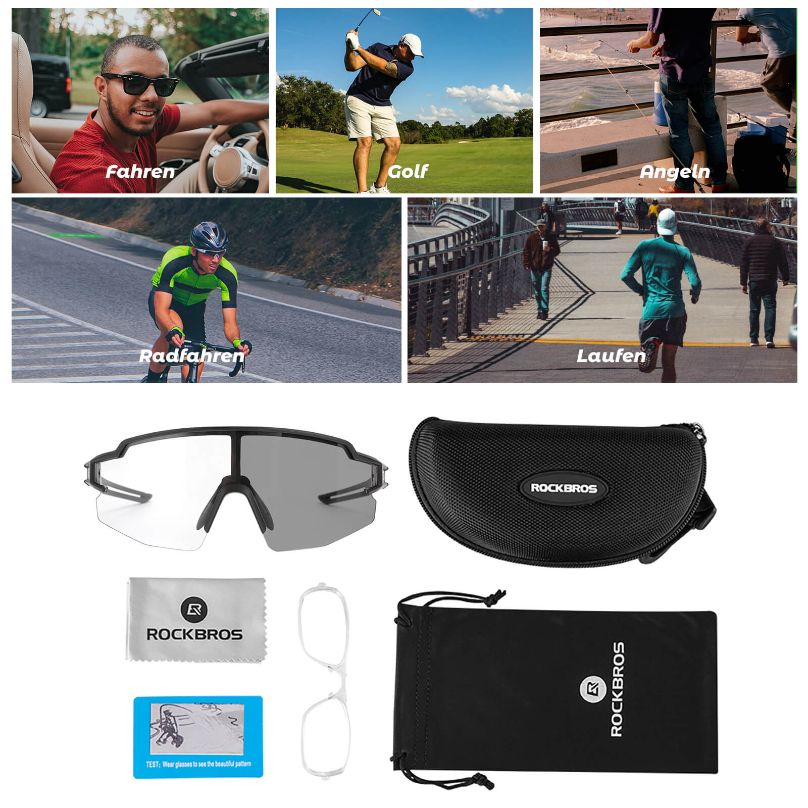 ROCKBROS Sonnenbrille für Männer & Frauen UV - Schutz Fahrradbrille - Fahrradbrille ROCKBROS - EU - NooMii