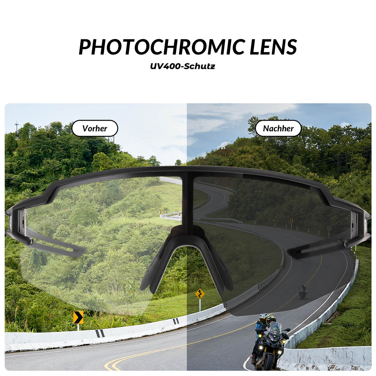 ROCKBROS Sonnenbrille für Männer & Frauen UV - Schutz Fahrradbrille - Fahrradbrille ROCKBROS - EU - NooMii